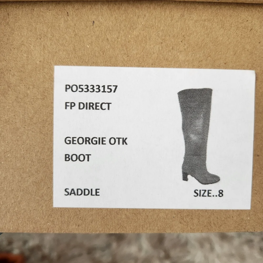 Free People‎ Georgie Over-the-knee Boots in Saddle Brown Leather